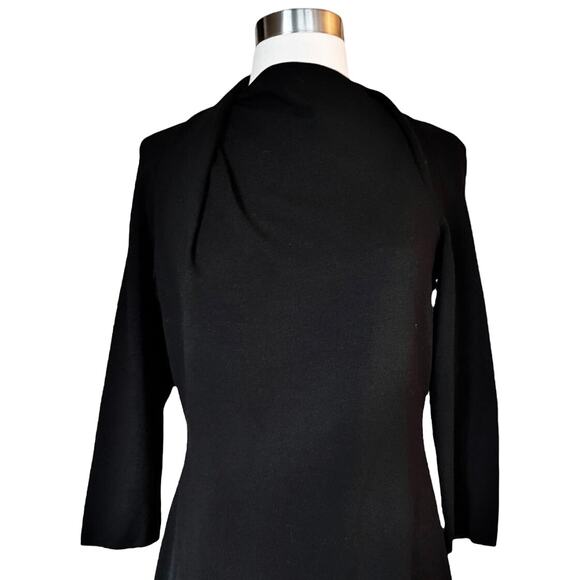 GIORGIO ARMANI Black Jersey Dress High Neck 3/4 Sleeves IT 44 Italy Medium 8 EUC - Picture 8 of 10